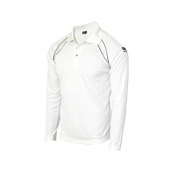 GM 7205 (White With Navy Trim) Full Sleeve Cricket Tshirt